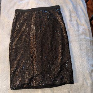 IMNYC Isaac Mizrahi Black Sequin Midi Pencil Skirt - Small
